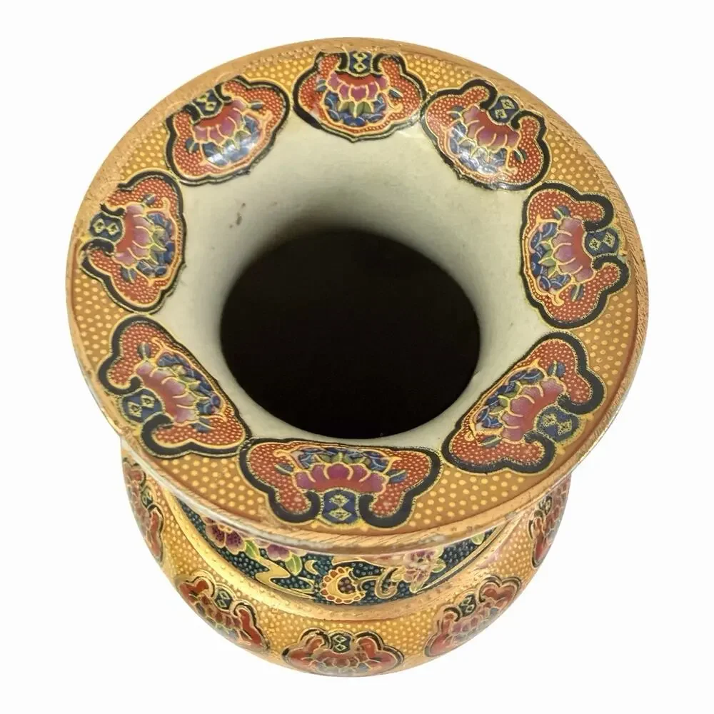 Vintage Royal Satsuma Japanese Moriage Vase 11 3/4